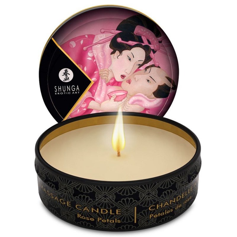 SHUNGA - MINI CARESS A LA LUZ DE LAS VELAS, VELAS DE MASAJE, 24 UNIDADES