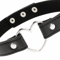 COQUETTE CHIC DESIRE - COLLAR DE CUERO VEGANO PARA MUJER CON FORMA DE CORAZÓN