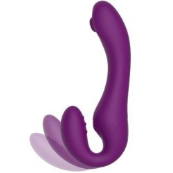 XOCOON - VIBRADOR SIN TIRANTES 2 EN 1 CON CONTROL REMOTO, COLOR MORADO