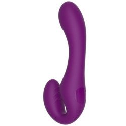 XOCOON - VIBRADOR SIN TIRANTES 2 EN 1 CON CONTROL REMOTO, COLOR MORADO