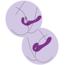 XOCOON - VIBRADOR SIN TIRANTES 2 EN 1 CON CONTROL REMOTO, COLOR MORADO