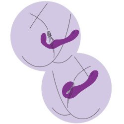 XOCOON - VIBRADOR SIN TIRANTES 2 EN 1 CON CONTROL REMOTO, COLOR MORADO