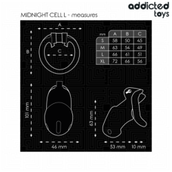 ADDICTED TOYS LOCKED - JAULA PARA PENE MINDNIGHT CELL TAMAÑO L