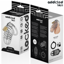 JUGUETES PARA ADICTOS BLOQUEADOS - JAULA DE METAL PARA PENE DE CELDA DE HIERRO 4 CM TAMAÑO S