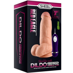 SHEQU - DILDO VIBRADOR ÁGUILA ROJA CON CONTROL REMOTO 17 CM