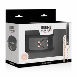 BEGME - EDICIÓN NEGRA, COLLAR DE PIEL VEGANA PREMIUM CON FORRO DE NEOPRENO