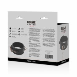 BEGME - EDICIÓN NEGRA, COLLAR DE PIEL VEGANA PREMIUM CON FORRO DE NEOPRENO