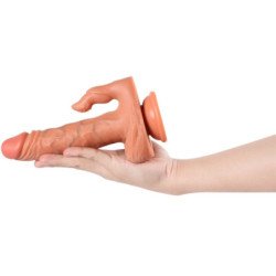 SHEQU - DILDO JULIAN Y ESTIMULADOR DE CLÍTORIS CON VIBRACIÓN Y CONTROL REMOTO 16 CM