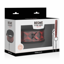 BEGME - EDICIÓN ROJA, COLLAR DE PIEL VEGANA PREMIUM CON FORRO DE NEOPRENO