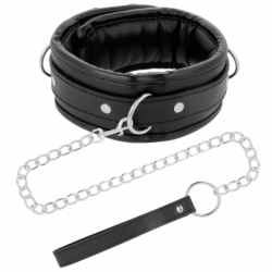DARKEST - COLLAR DE CUERO SUAVE CON CADENA