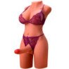 XISE - MIAH LADY BOY TORSO FEMENINO CON DILDO CON VIBRACIÓN Y THRUSTING 55 CM