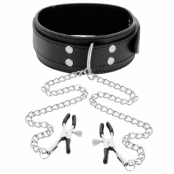 DARKEST - COLLAR CON PINZAS PARA PEZONES NEGRO