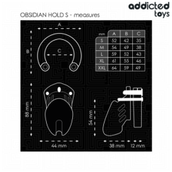 ADDICTED TOYS LOCKED - JAULA DE SUJECIÓN DE PENE DE OBSIDIANA TAMAÑO S