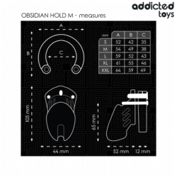 ADDICTED TOYS LOCKED - JAULA DE SUJECIÓN DE PENE DE OBSIDIANA TALLA M