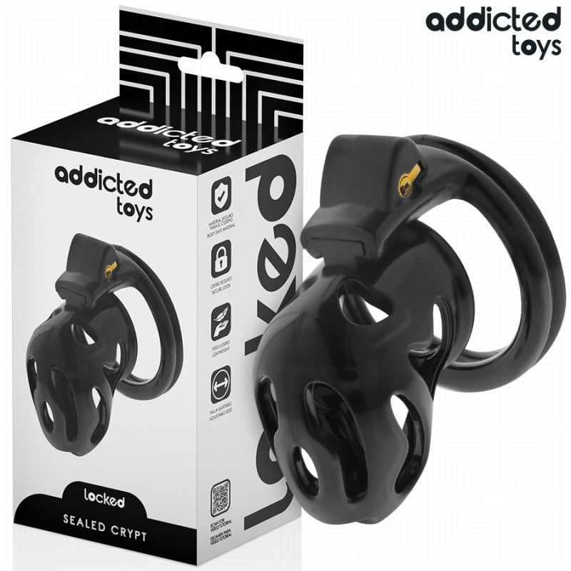 ADDICTED TOYS LOCKED - JAULA PARA PENE CON CRUZ SELLADA DE 8 CM