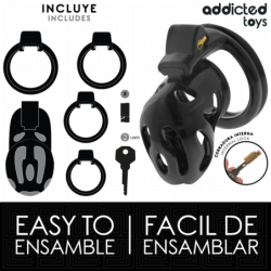 ADDICTED TOYS LOCKED - JAULA PARA PENE CON CRUZ SELLADA DE 8 CM