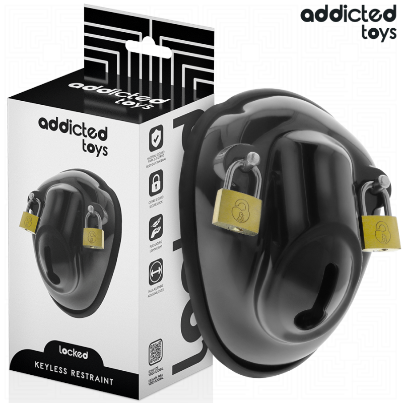 ADDICTED TOYS LOCKED - JAULA DE SUJECIÓN PARA PENE SIN LLAVE 11,5 CM