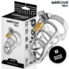 ADDICTED TOYS LOCKED - JAULA DE PENE DE METAL CON CANDADO PLATEADO TAMAÑO M