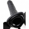 FETISH FANTASY SERIE - STRAP-ON HUECO VIBRATORIO DE 19 CM NEGRO