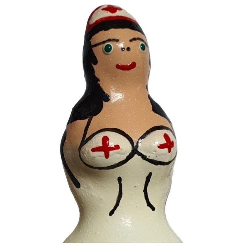 CONDOMERIE - CONDONES DE NOVEDAD PINTADOS A MANO NEGRO DE ENFERMERA