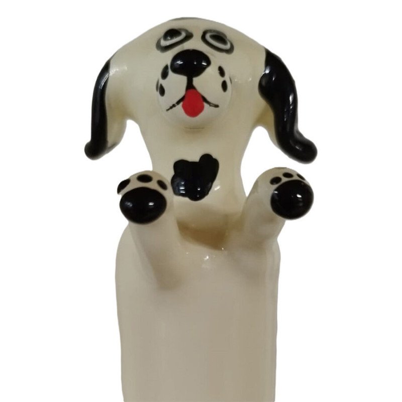 CONDOMERIE - CONDONES DE DISEÑO PINTADOS A MANO PERRO BLANCO FELIZ XL