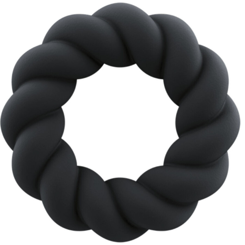 ROCKS-OFF - ANILLO MASTURBADOR DE SILICONA NEGRA TWIST