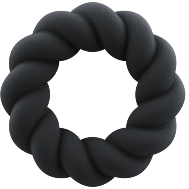 ROCKS-OFF - ANILLO MASTURBADOR DE SILICONA NEGRA TWIST