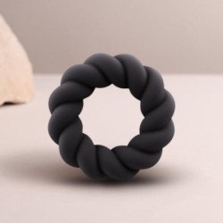 ROCKS-OFF - ANILLO MASTURBADOR DE SILICONA NEGRA TWIST