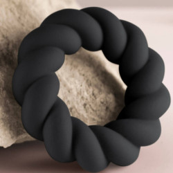 ROCKS-OFF - ANILLO MASTURBADOR DE SILICONA NEGRA TWIST
