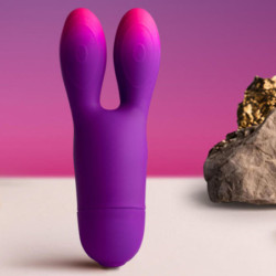 ROCKS-OFF - VIBRADOR FLEXIBLE GLO-GIRL BUNNY MORADO