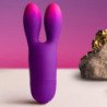 ROCKS-OFF - VIBRADOR FLEXIBLE GLO-GIRL BUNNY MORADO