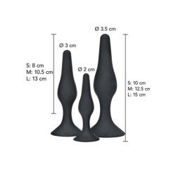 TOYJOY - ANAL PLAY CURVY COMPANIONS PLUG ANAL 3 PIEZAS NEGRO