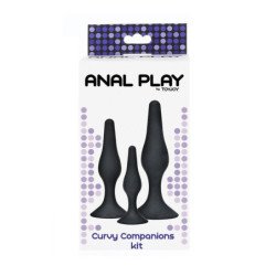 TOYJOY - ANAL PLAY CURVY COMPANIONS PLUG ANAL 3 PIEZAS NEGRO