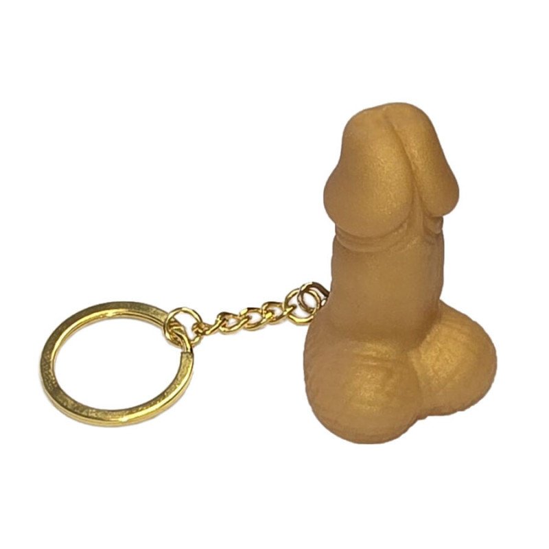DIABLO PICANTE - LLAVERO CON SILBATO EN FORMA DE PENE COLOR DORADO