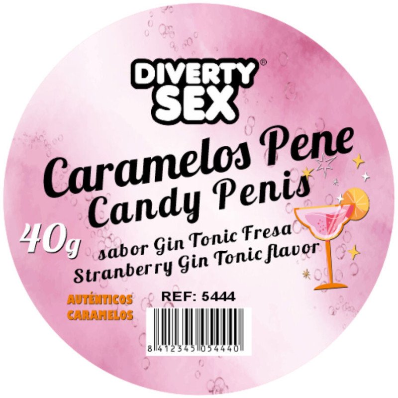 DIABLO PICANTE - 20 CARAMELOS CON SABOR A GIN TONIC CON FORMA DE PENE