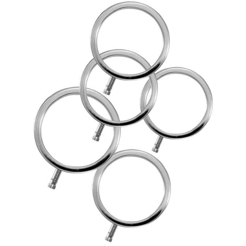 ELECTRASTIM - ANILLOS METÁLICOS PARA EL PENE ELECTRARINGS, PAQUETE DE 5