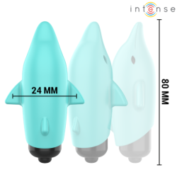 INTENSE - BALA VIBRATORIA ECHO DELFÍN AZUL 8 X 4,7 CM