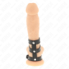 KINK - ANILLO PARA PENE DE TRIPLE CUERO CON CIERRE A PRESIÓN