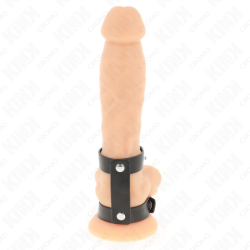 KINK - ANILLO DE PENE DOBLE DE CUERO AJUSTABLE