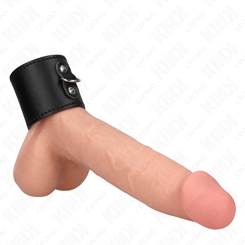 KINK - ANILLO DE PENE DE CUERO CON CIERRE A PRESIÓN 18 X 5 CM