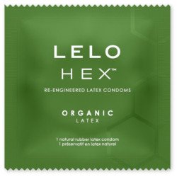 LELO - CAJA DE PRESERVATIVOS ORGÁNICOS HEX, 3 UNIDADES
