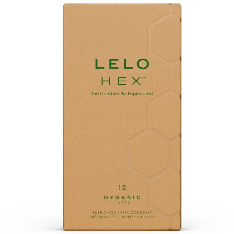 LELO - CAJA DE PRESERVATIVOS ORGÁNICOS HEX, 12 UNIDADES