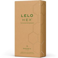 LELO - CAJA DE PRESERVATIVOS ORGÁNICOS HEX, 12 UNIDADES