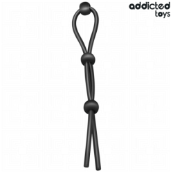 JUGUETES ADICTOS - CUERDA DE SILICONA PARA EL PENE DE TRIPLE ARO