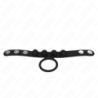 KINK - ANILLO DE PENE DE CUERO DE 3,5 CM CON CIERRE A PRESIÓN 23 X 2 CM