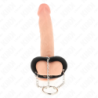 KINK - ANILLO PARA PENE 4 CM CADENA 7 CM METAL CON CINTURÓN DE CUERO
