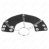 KINK - ANILLO PARA PENE 4 CM CADENA 7 CM METAL CON CINTURÓN DE CUERO