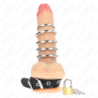 KINK - ANILLO DE PENE DE CUERO CON CIERRE DE SEGURIDAD DE 21 X 2 CM Y 5 ANILLOS METÁLICOS DE 3 CM A 4 CM