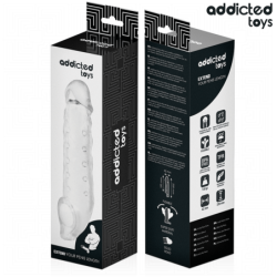 JUGUETES PARA ADICTOS - FUNDA TRANSPARENTE PARA PENE TALLA M 27 CM
