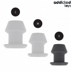 JUGUETES PARA ADICTOS - TAPÓN ANAL HUECO EXTREMO DE SILICONA TALLA S 7,5 CM